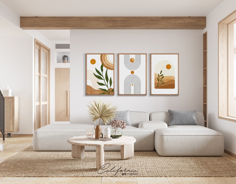 Boho Art Set Abstract Art Set of 3 Gallery Wall Bundle Set - Etsy