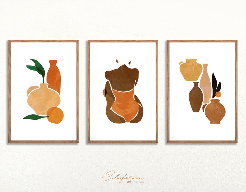 Boho Wall Art Gallery Wall Set Kitchen Wall Art Kitchen Etsy