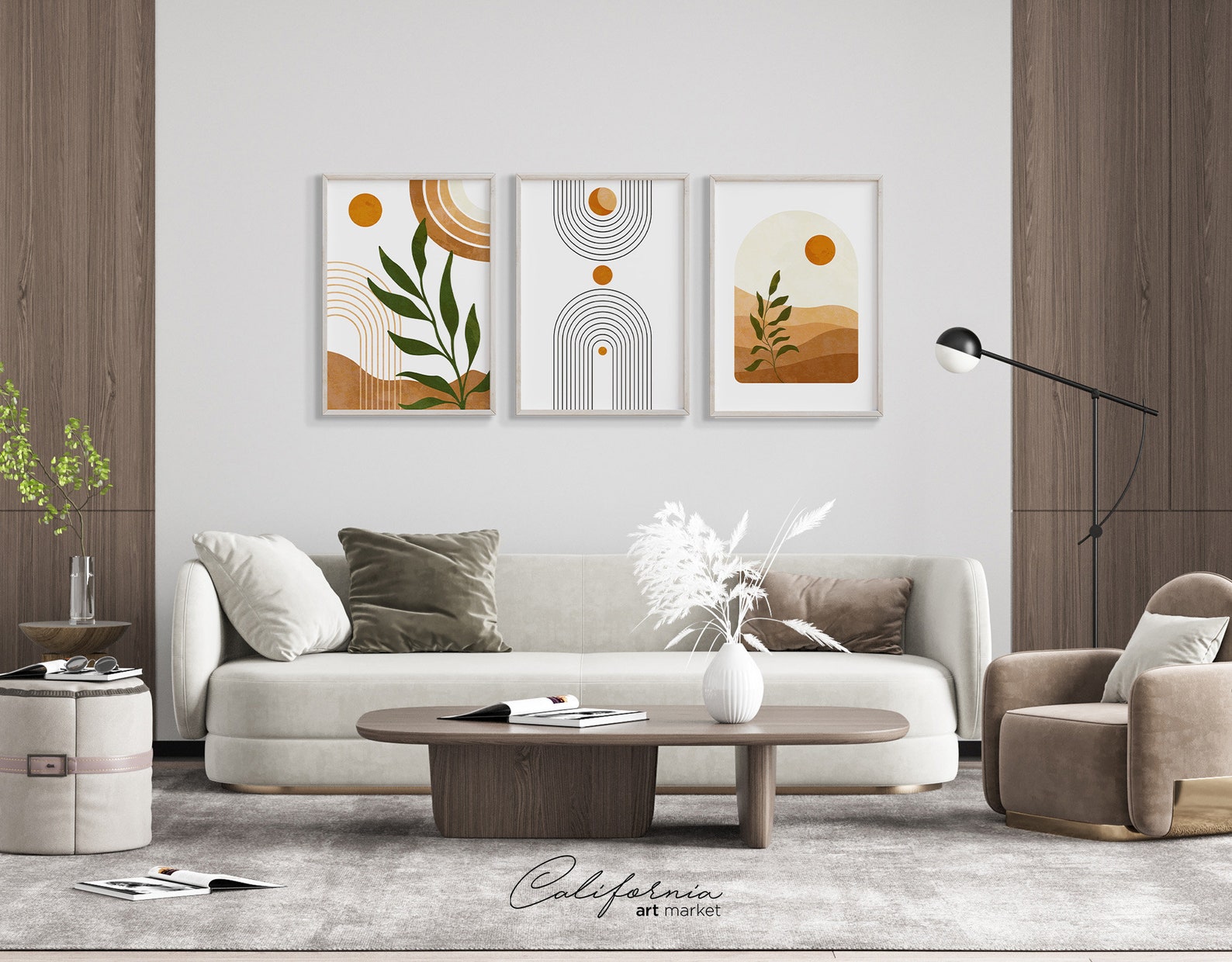 Boho Art Set Abstract Art Set of 3 Gallery Wall Bundle Set - Etsy