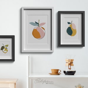 Kitchen Wall Art Set of 3 Dining Room Wall Decor Kitchen Decor Kitchen Prints Fruits Prints Set 3 Modern Print Set image 8