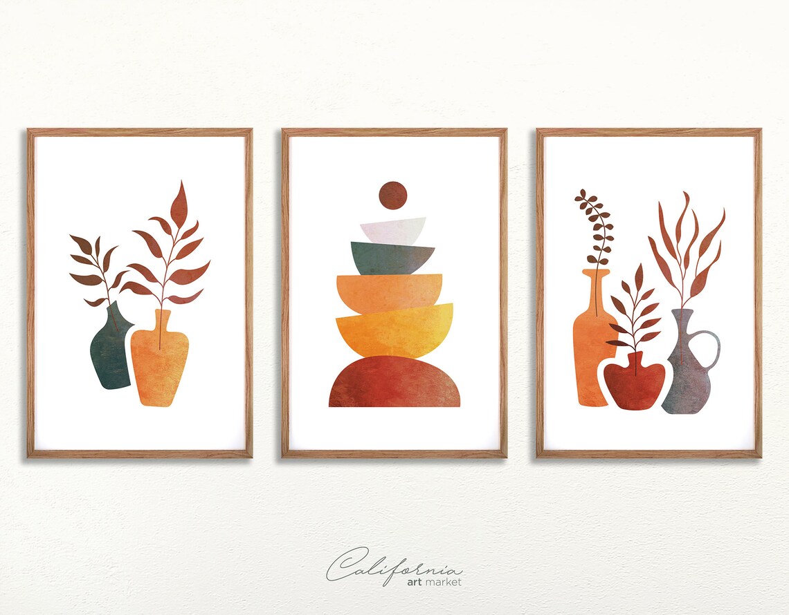 Kitchen Wall Art Set of 3 Dining Room Wall Decor Kitchen Etsy