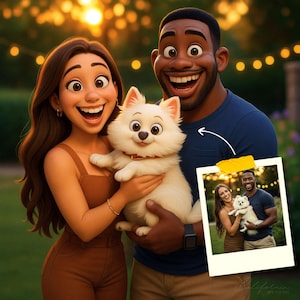 Custom Pixar Style Portrait from Your Photo | Personalized 3D Cartoon Character | Couple, Family, Pet Gift | Digital Pixar Art