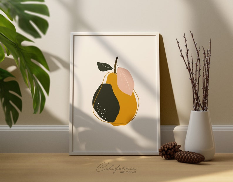 Kitchen Wall Art Set of 3 Dining Room Wall Decor Kitchen Decor Kitchen Prints Fruits Prints Set 3 Modern Print Set image 7