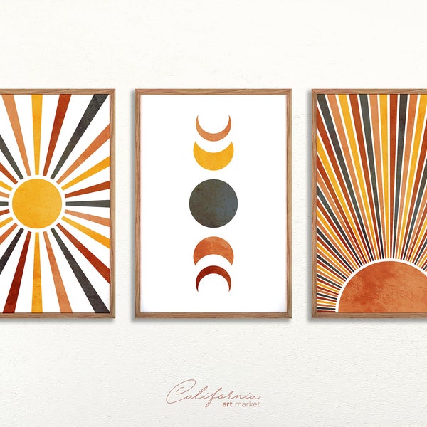 Abstract Sun Print Etsy