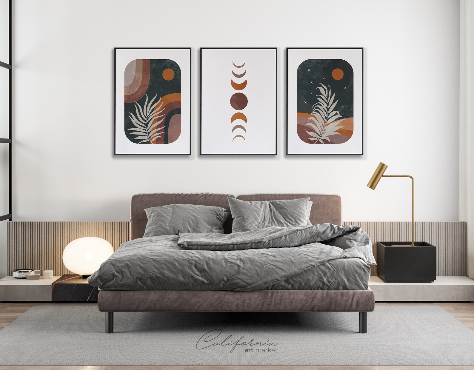 Boho Art Set Abstract Art Set of 3 Gallery Wall Bundle Set - Etsy