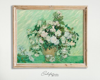Flower Still Life | Vintage Roses | Still Life Oil Painting | Romantic Vintage Decor | Instant Download | Printable Vintage Print