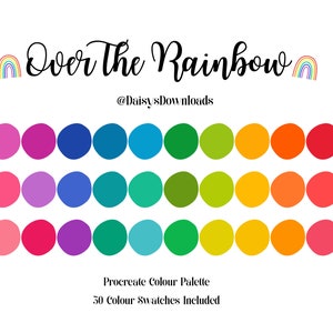 Over The Rainbow Procreate Colour Palette / Procreate Color Palette/ IPad Procreate Swatches/ Instant Download