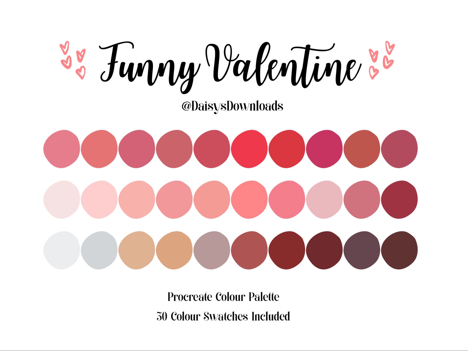 Funny Valentine Procreate Colour Palette / Procreate Color Palette ...