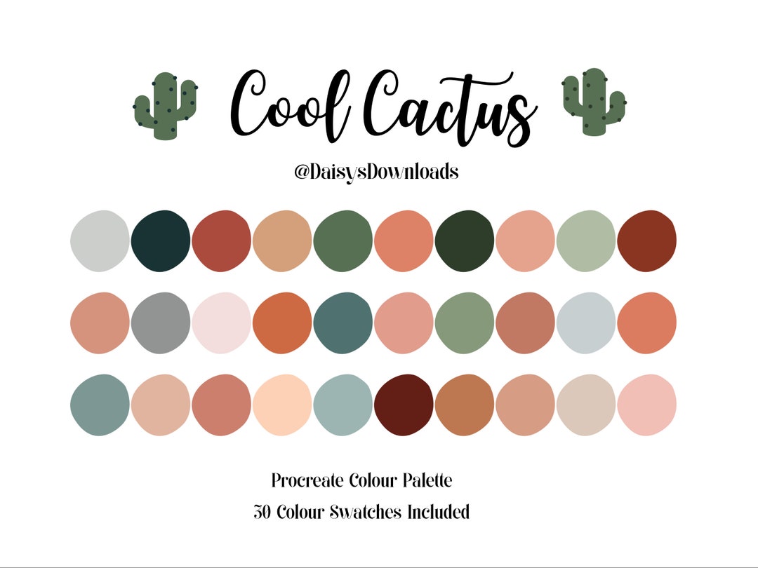 Cool Cactus Procreate Colour Palette / Procreate Color - Etsy