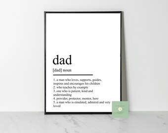 Dad Definition Print / Fathers Day Gift / Minimalistic Print / Instant Download