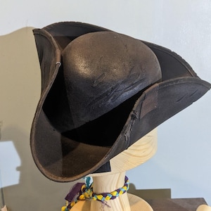 Authentic Black Pirate Tricorne HAT, Sturdy, crushable, weather resistant,  Cosplay n&#39; Party Fun. Real Pirate Dark stuff for festivals.