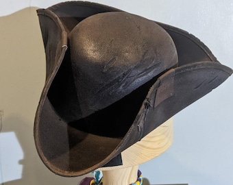 Authentic Black Pirate Tricorne HAT, Sturdy, crushable, weather resistant,  Cosplay n' Party Fun. Real Pirate Dark stuff for festivals.