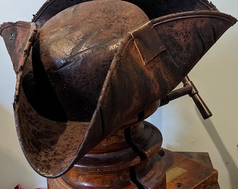 Donkerbruine oude piratenhoed, kostuum renaissancefestival Brixham