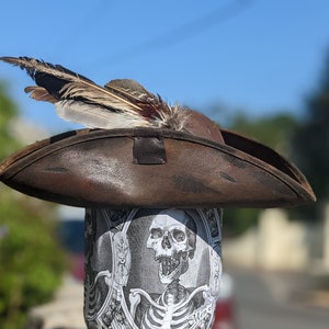 Rural Pirate Hat Dark Brown Distressed