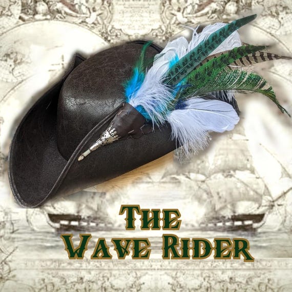 Black Tricorne Pirate Hat With Feather Set – Brixham Renaissance