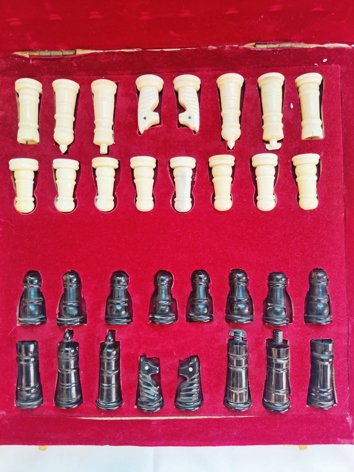 Vintage Chess Board Set 12 Modern Classic Hand Carved Etsy