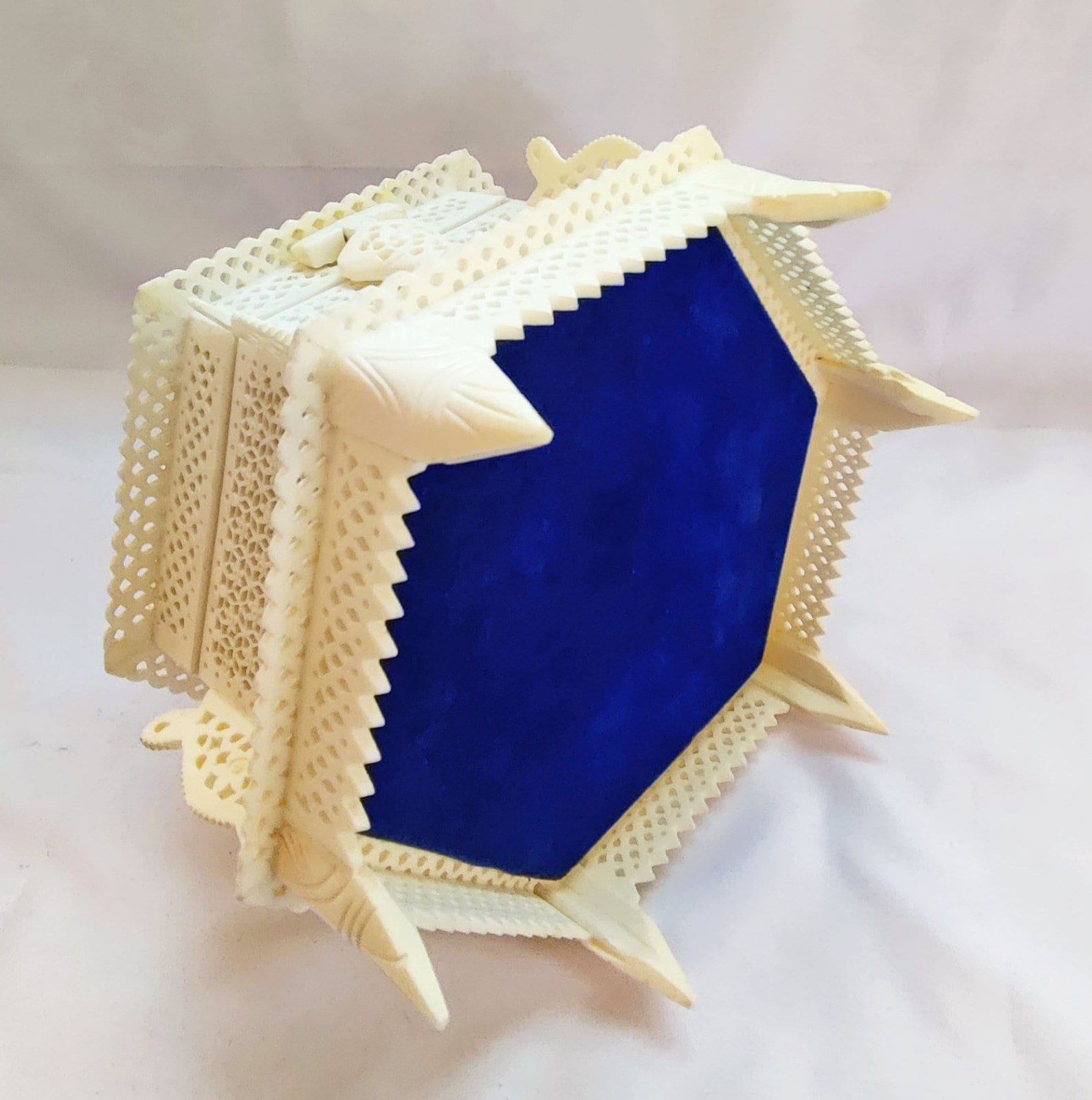 Bone Artwork Chest Jewelry Box Handcrafted Box Bone Inlay Jali Carving