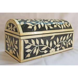 Scatola portagioie in resina di legno e ossa, casa e vita, organizzazione dello stoccaggio, scatola portagioie vintage, piccola scatola, regalo per la mamma, regalo per le ragazze