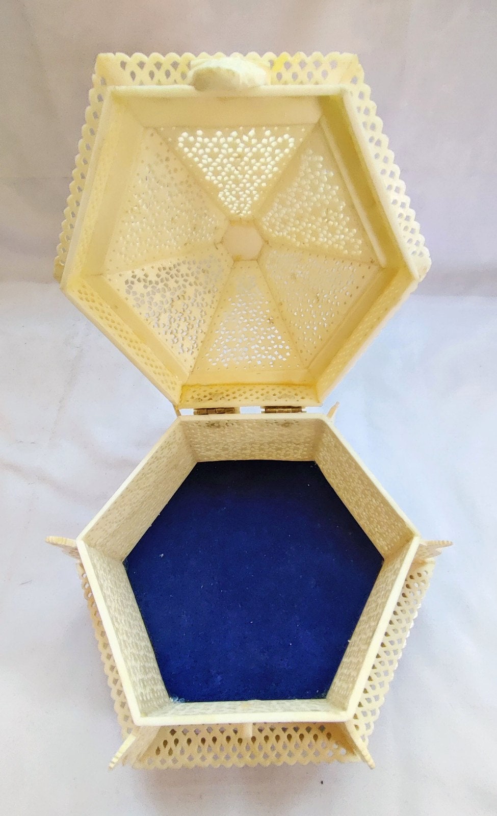 Bone Artwork Chest Jewelry Box Handcrafted Box Bone Inlay Jali Carving