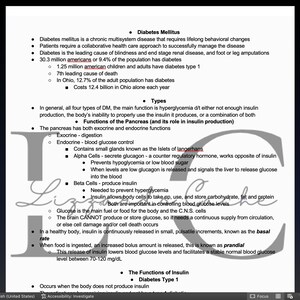 Diabetes overview (study guide), all the information needed for a nursing school diabetes Exam.