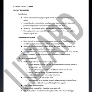 Nursing breast disorders breeze notes