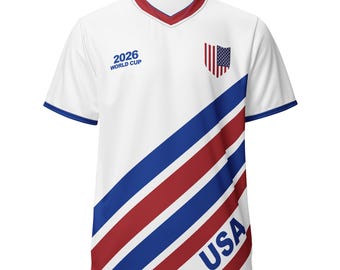 Premium retro USA fotbollströja, vit | VM-fantröja 2026, eget namn