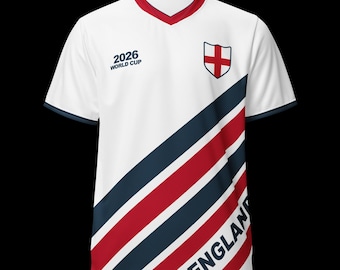 Premium Retro England Football Shirt | 2026 World Cup Fan Tee, Custom Name