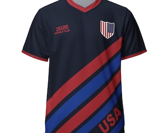 Premium retro USA fotbollströja, blå | VM 2026 fantröja, anpassat namn