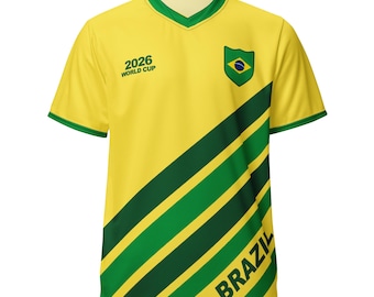 Premium Retro Brazil Soccer Jersey | 2026 World Cup Fan Tee, Custom Name