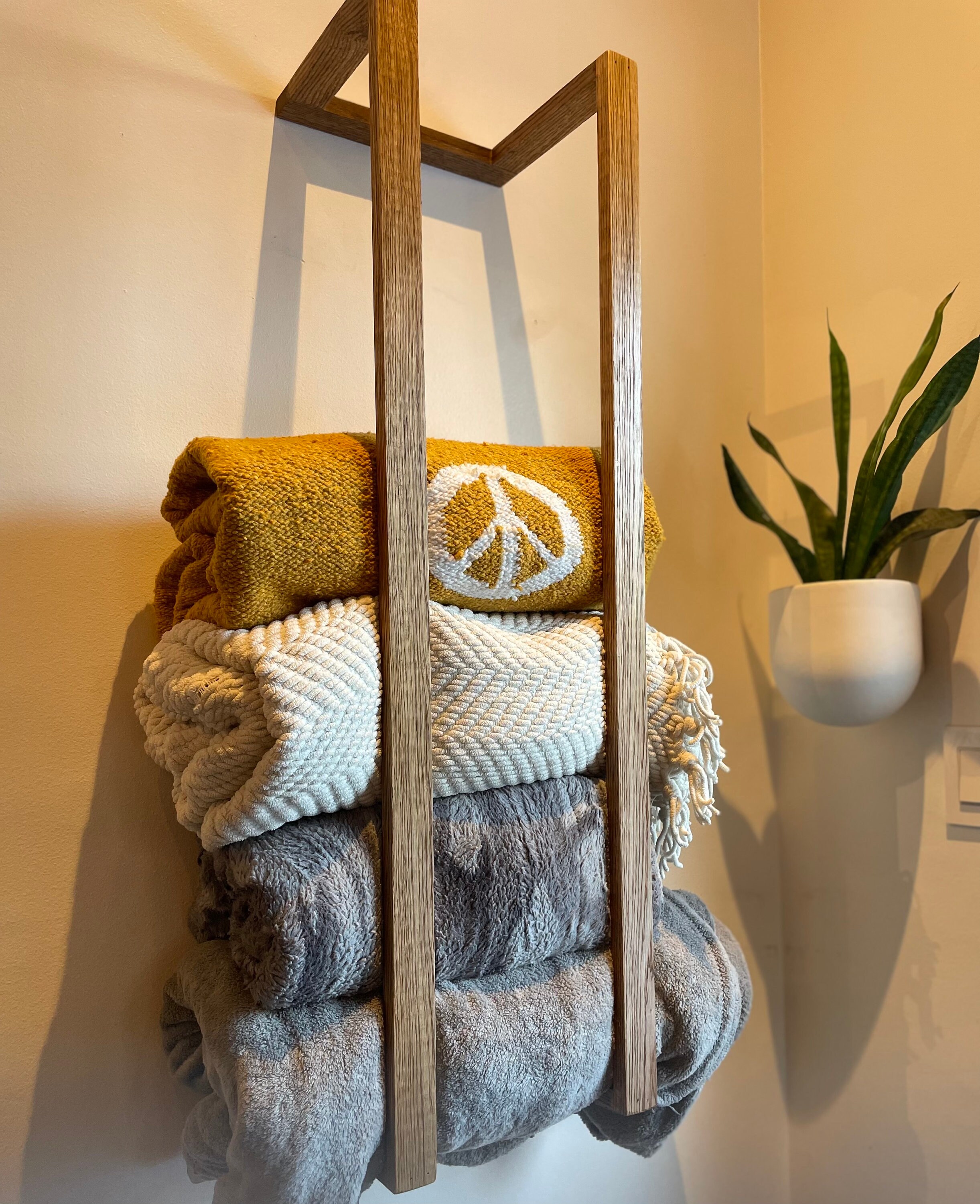 Modern Blanket Wall Rack Etsy
