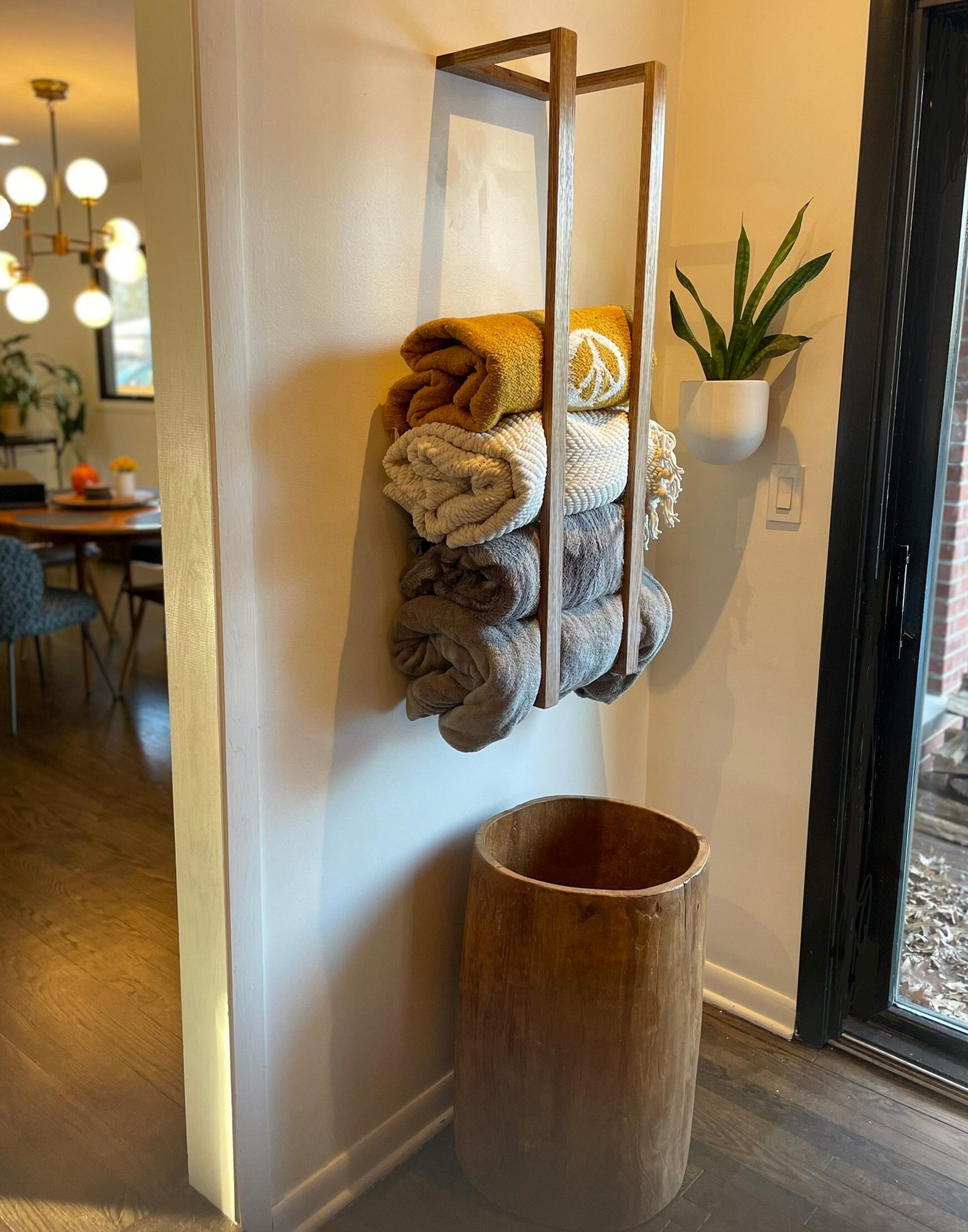 Modern Blanket Wall Rack Etsy