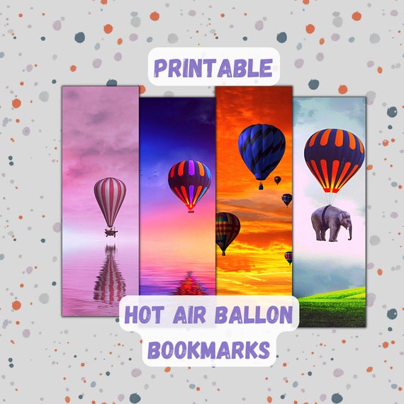 Set of 4 Digital Download Bookmarks of Hot Air-balloons | Etsy