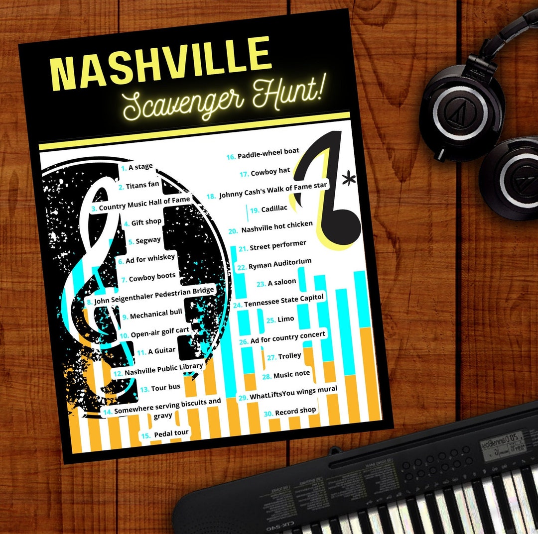 Nashville Scavenger Hunt Printable Outdoor Game Digital Download Etsy