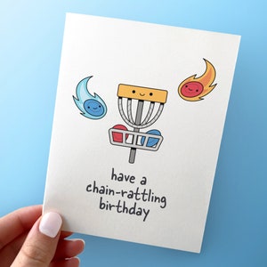 Chain-Rattling Birthday - Disc Golf Birthday Card - For Disc Golf Player - A2 Greeting Card