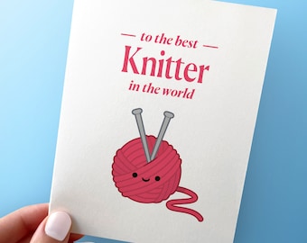 Card For Knitter - Ball of Yarn - Knitting Birthday Card - A2 Greeting Card