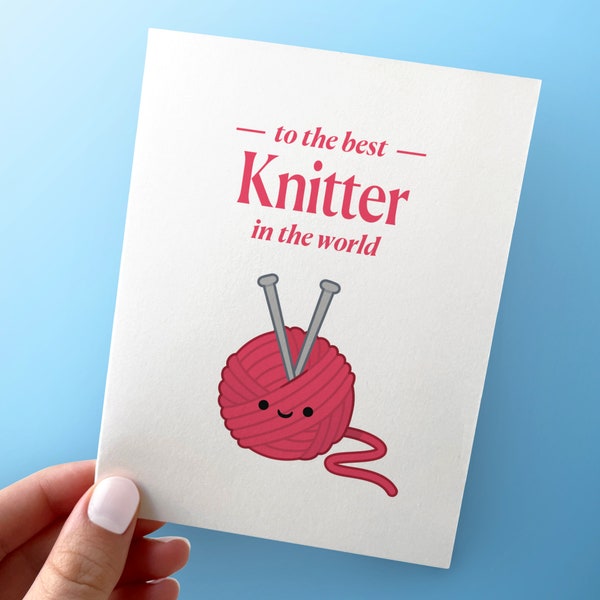 Card For Knitter - Ball of Yarn - Knitting Birthday Card - A2 Greeting Card