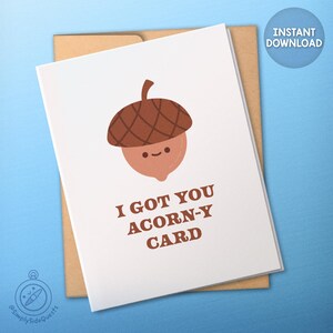 I got you a ring card - carte d'anniversaire imprimable numérique gland - 3 tailles - téléchargement immédiat