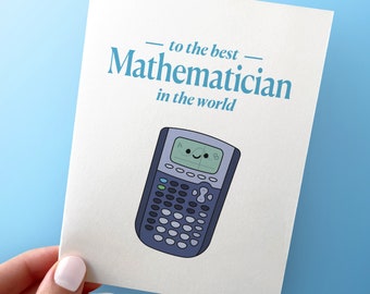 Card For Mathematician - Graphing Calculator - Math Birthday Card - A2 Greeting Card