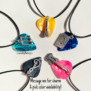 Guitar Pick Charm Necklace | Please Message Me Before Ordering