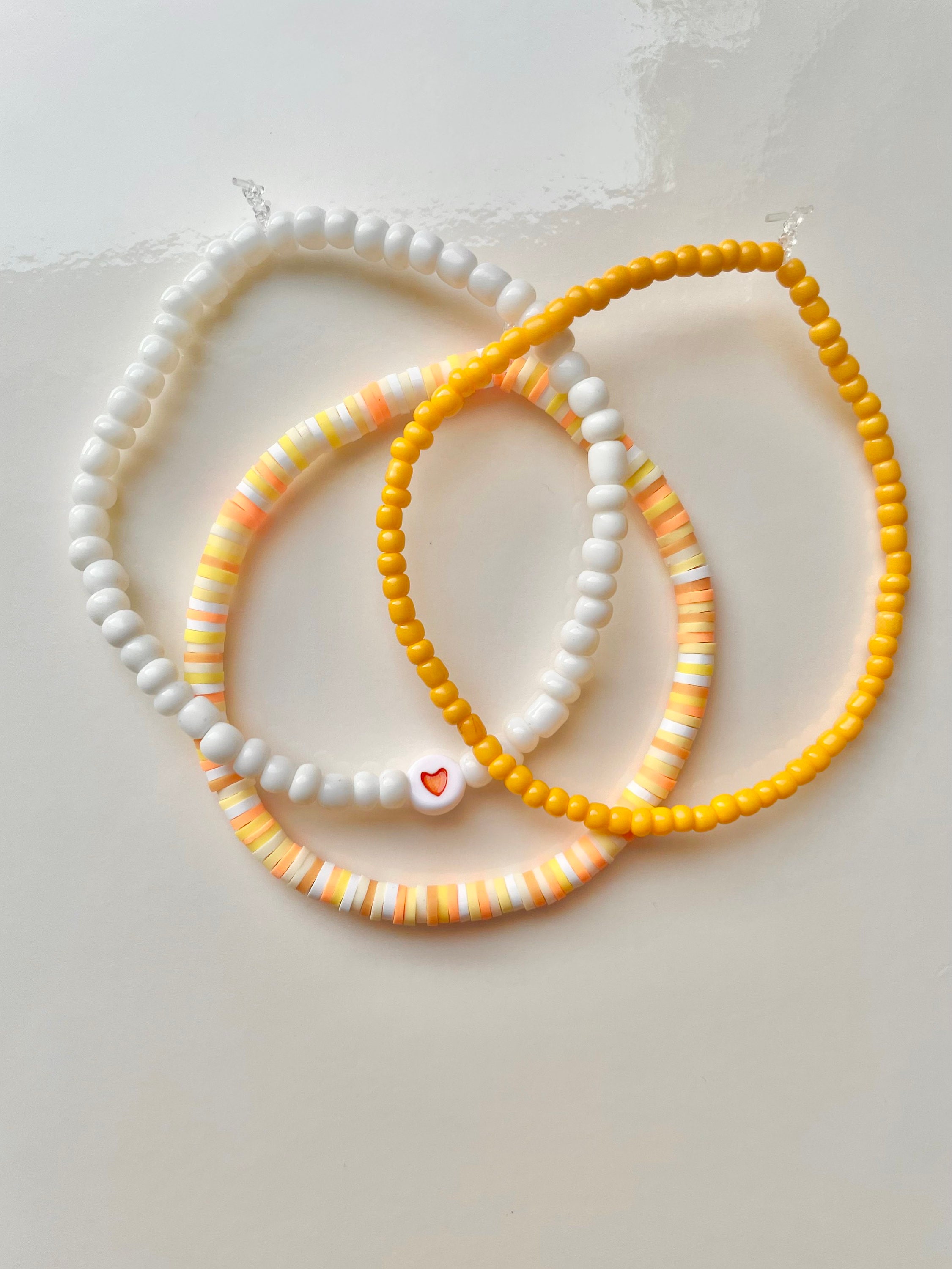 The Candy Corn Bracelet Stack Halloween Bracelet Candy Corn Bracelet Etsy