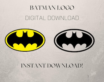 バットマン ロゴ デジタルダウンロード | SVG と PNG | 黒と黄色