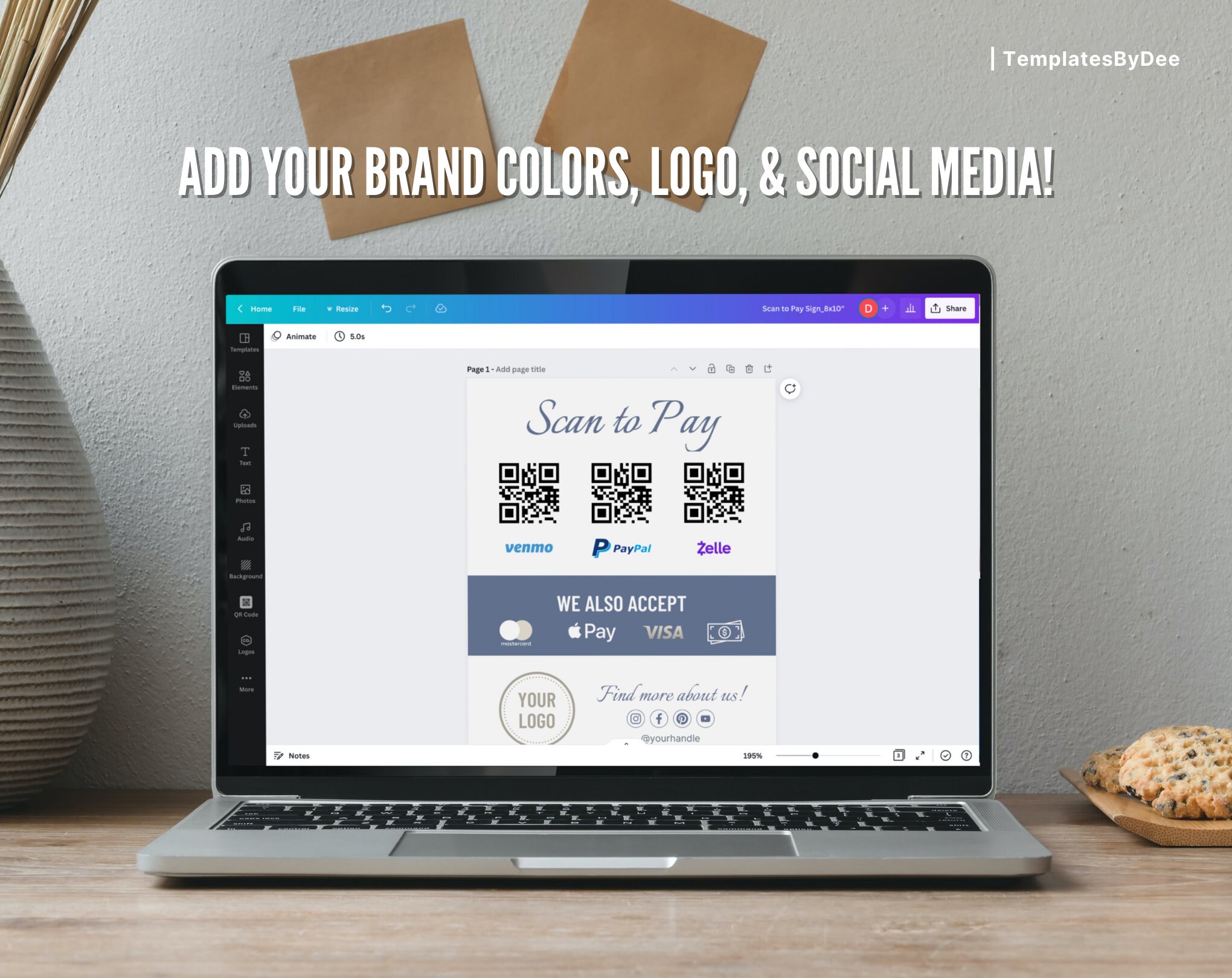 Small Business Payment Sign Template Scan to Pay QR Code - Etsy