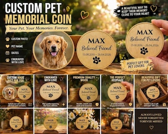 Custom Pet Keepsake – 2-Sided Coin – Personalized Dog Portrait Gift