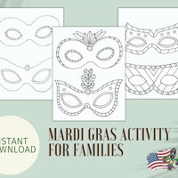 Mardi Gras Mask Craft Handprint Coloring Pages Activities for Kids ...