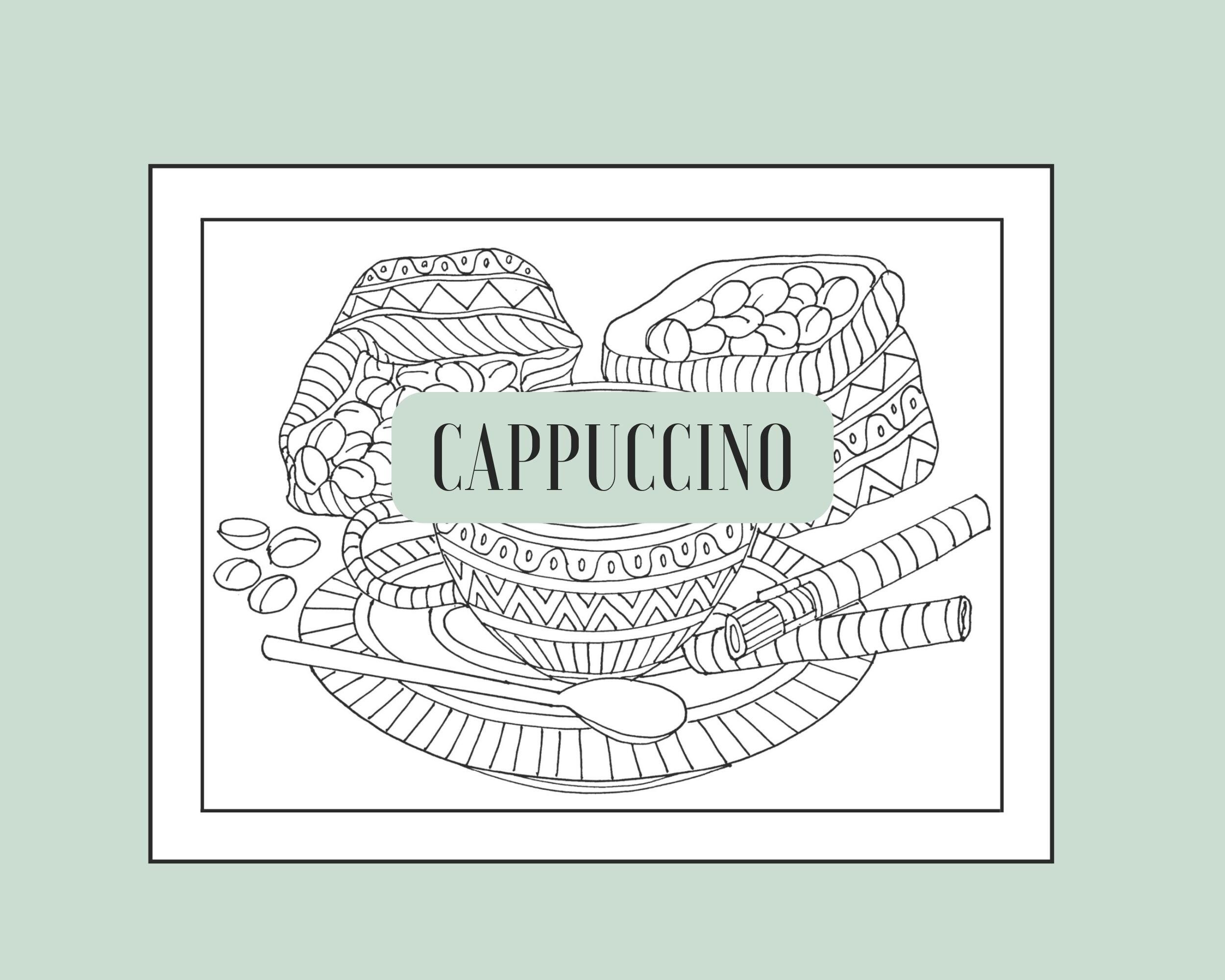 ARTSY COLORING PAGES, Printable Coffee Art, Complex Mandala Coloring ...
