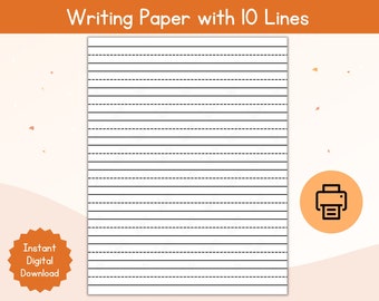 Handwriting Practice Paper / Practice Writing Paper / Printable Lined Paper / Writing Paper /  Handwriting Paper / Writing Practice Paper