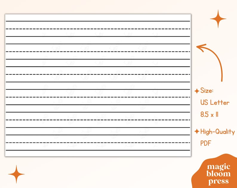 Handwriting Practice Paper / Practice Writing Paper / Printable Lined