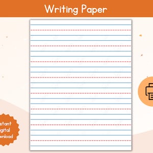Handwriting Lined Paper / Practice Writing Paper / Printable Lined Paper / Writing Paper /  Handwriting Paper / Writing Practice Paper