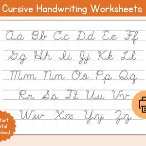 Cursief alfabet tracering werkblad/afdrukbaar cursief alfabet tracering werkblad/leer cursief/handschrift praktijk/cursief alfabet