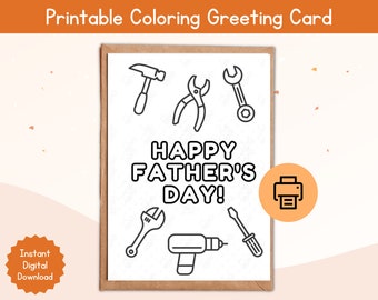 Printable Father's Day Coloring Greeting Card / Digital Greeting Card / Printable Greeting Card / Father's Day Coloring Greeting Card